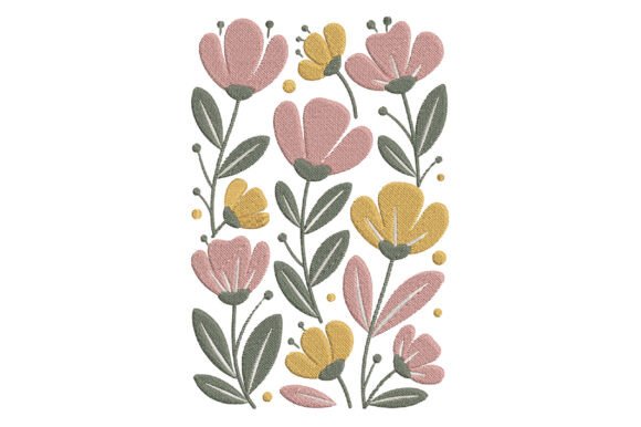 Download Pastel Wildflower Embroidery Design - Wildflower embroidery Collection