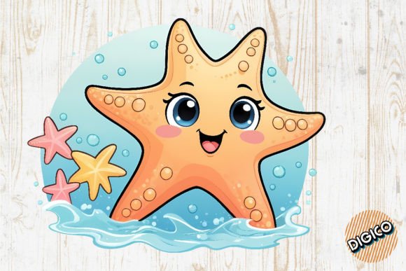 Download Cute Cartoon Ocean Sea Star Illustration - Sea star Collection